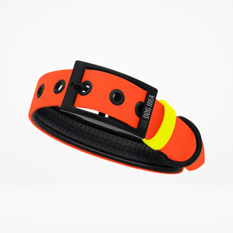 Bild von THE DOG IDEA Biothane Halsband Orange neon gelb S