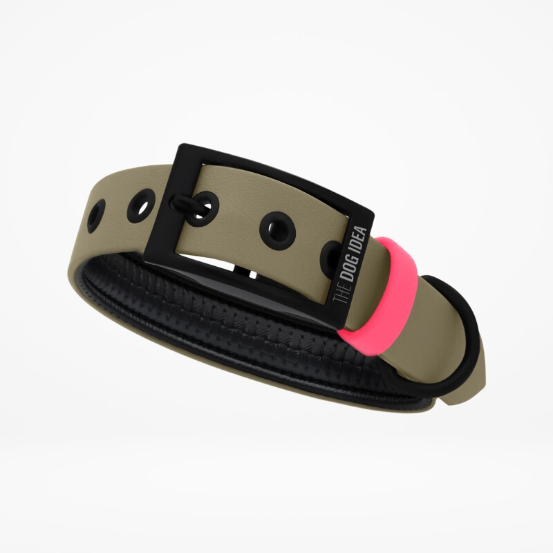 Bild von THE DOG IDEA Biothane Halsband Beige pink XXL