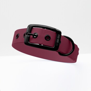 Bild von THE DOG IDEA Biothane Halsband Bordeaux Schwarz XL