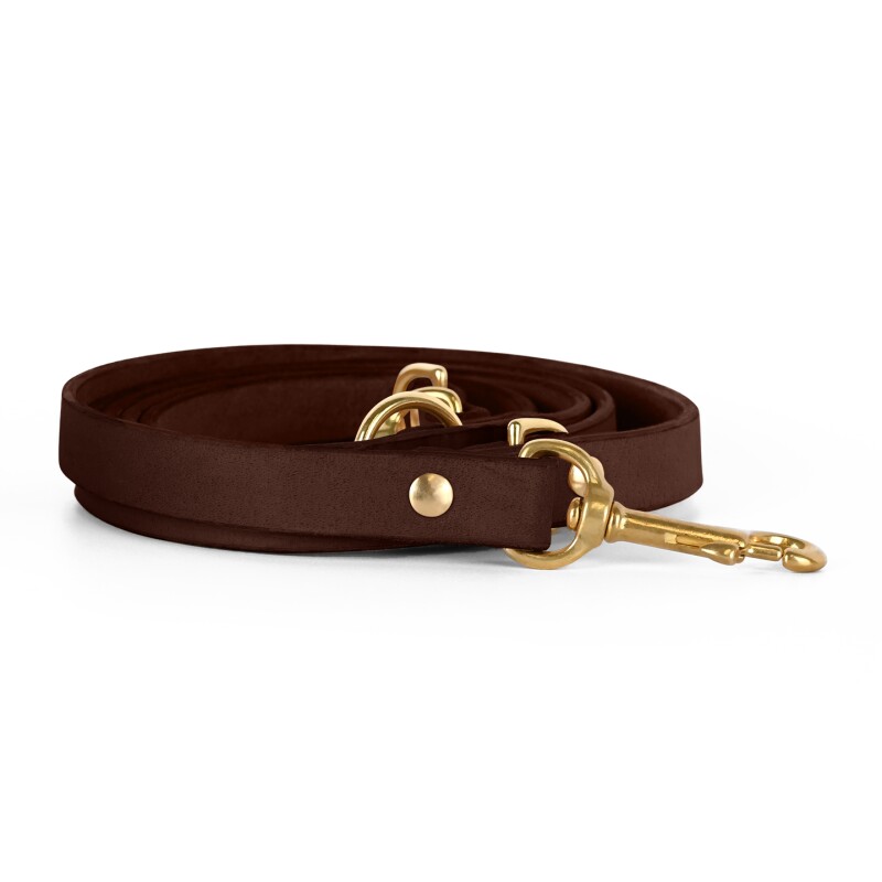 Bild von THE DOG IDEA Echtleder Hundeleine Braun XS-S
