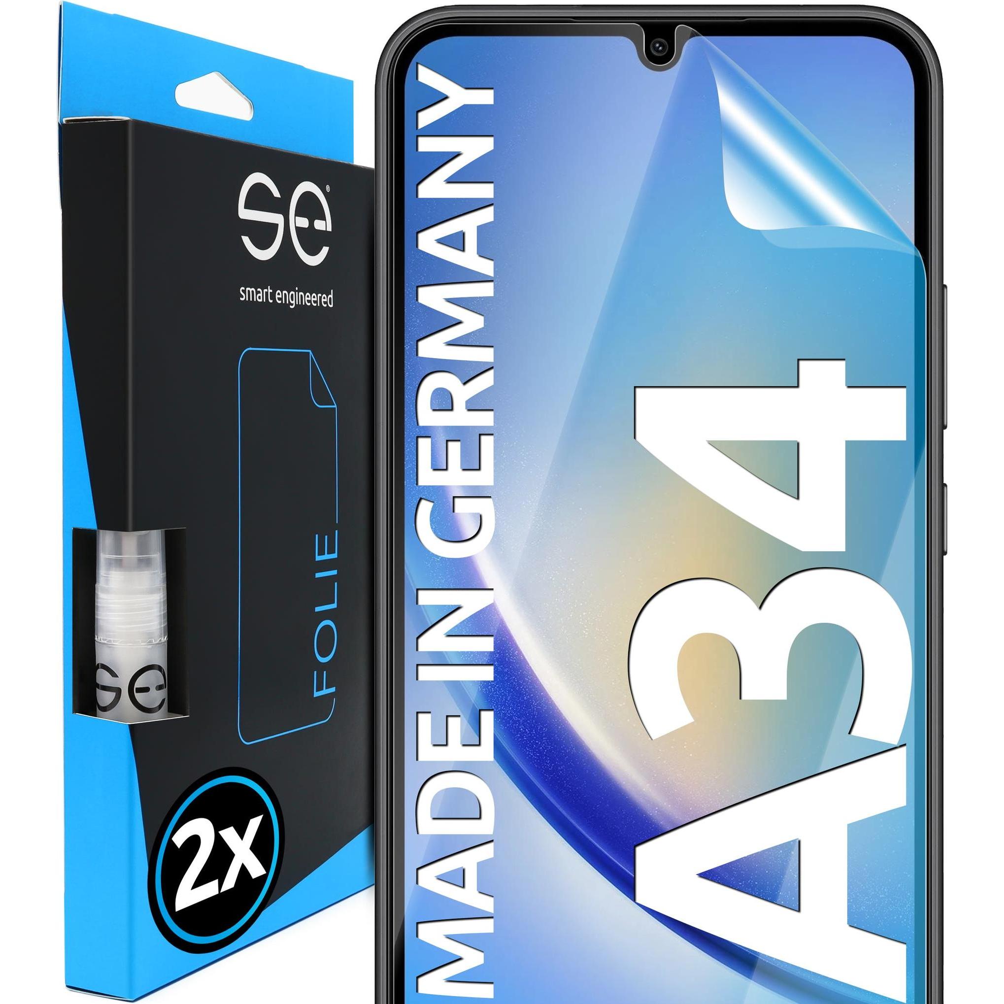 Bild von Smart Engineered se 3D Schutzfolie Samsung Galaxy A34 (2 Stück) (2 Stück, Samsung Galaxy A34 5G), Smartphone Schutzfolie, Transparent