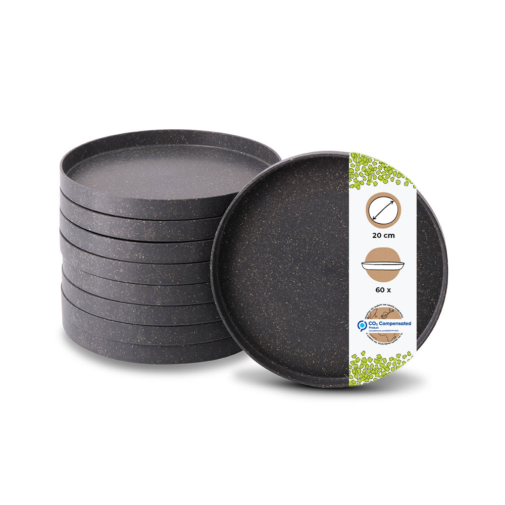 Bild von BIOZOYG 60 Stück Mehrwegteller Ø20cm Wiederverwendbar Spülmaschinenfest Mikrowellengeeignet Umweltfreundlich Plastikteller für Restaurants & Catering