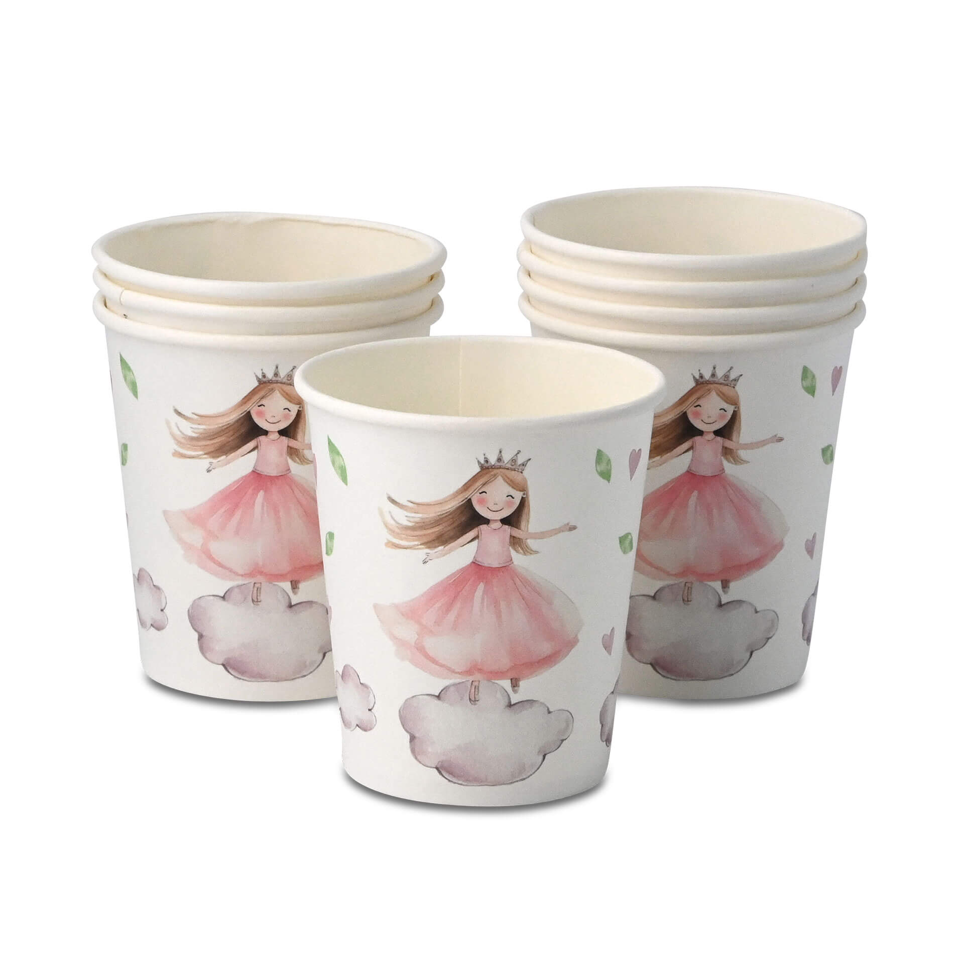 Bild von ECOFIESTA 96 Stück Papierbecher Prinzessin 200ml - Umweltfreundliche Becher Kindergeburtstag - nachhaltige Einwegbecher ohne Plastik