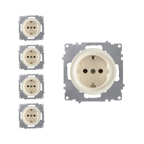 Bild von 5x Schuko-Steckdosen Set - Beige von WARMON, Onekeyelectro