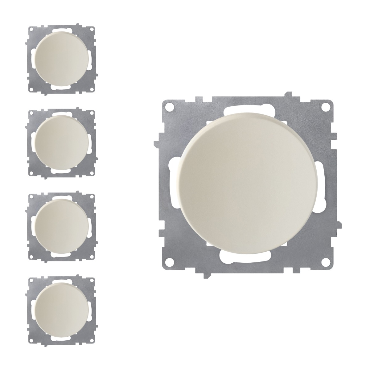 Bild von OneKeyElectro Set: 5x Ein-Aus-Lichtschalter Set, Lichtschalter Unterputz, matt-Antifingerprint, Schutzart IP20, 230V/16A, ohne Rahmen - beige