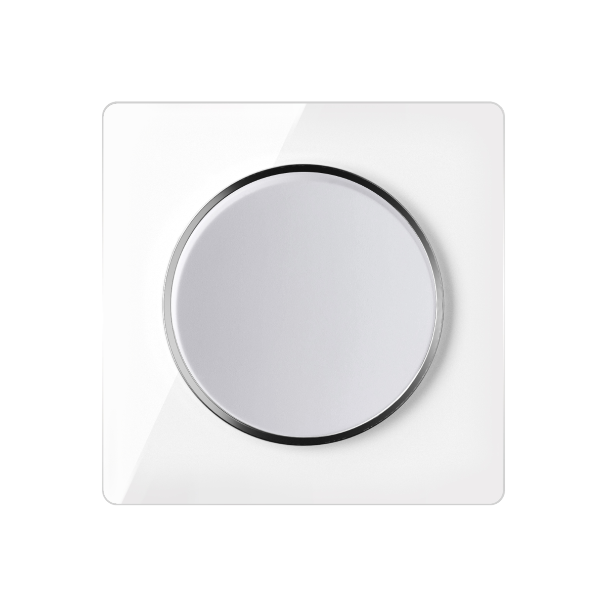 Bild von OneKeyElectro Set Ein-Aus-Lichtschalter mit Garda Abdeckrahmen einfach in Weiß, unterputz, Schutzart IP20, 230V/16A, rund