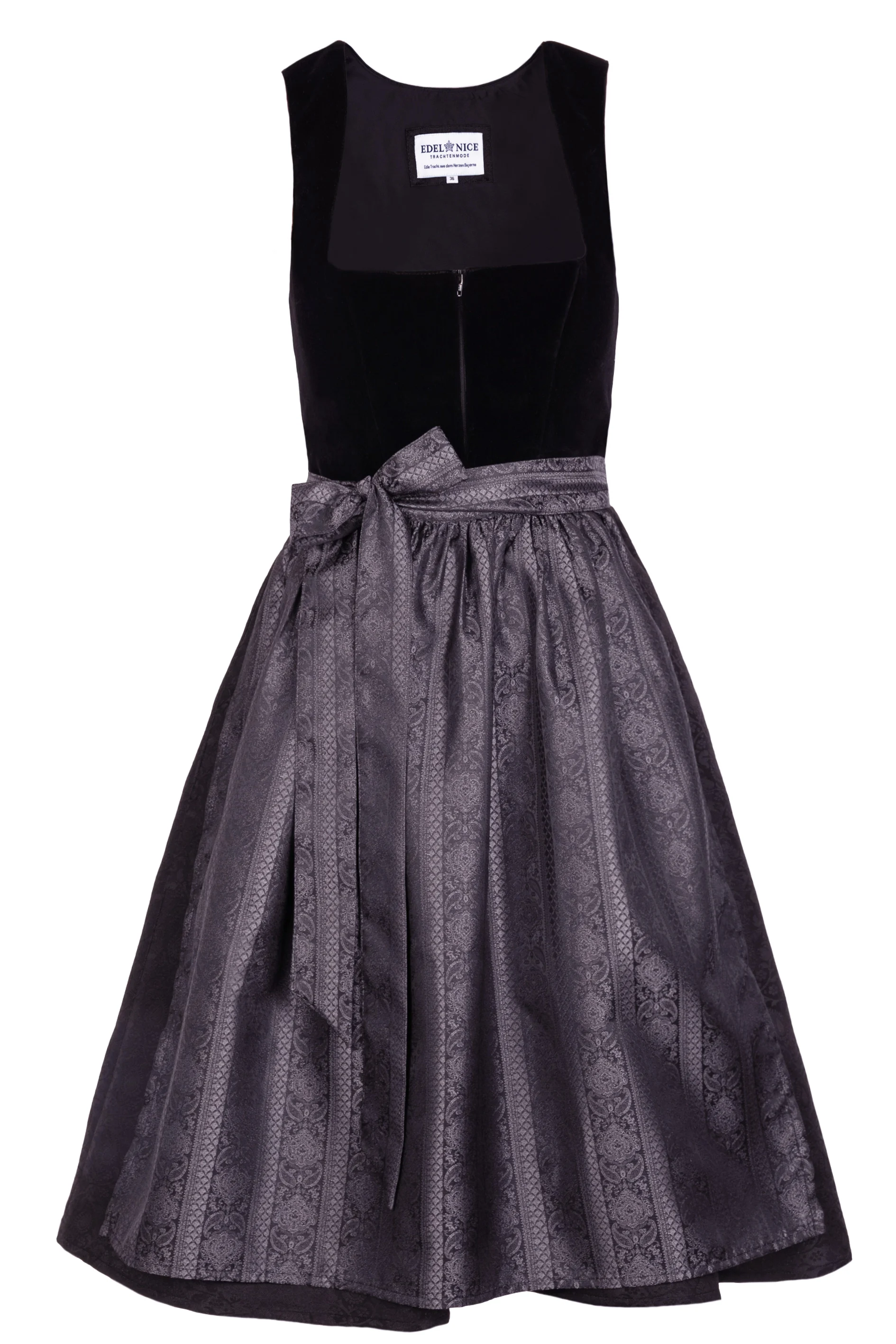 Bild von Midi Dirndl Evi Samt Schwarz