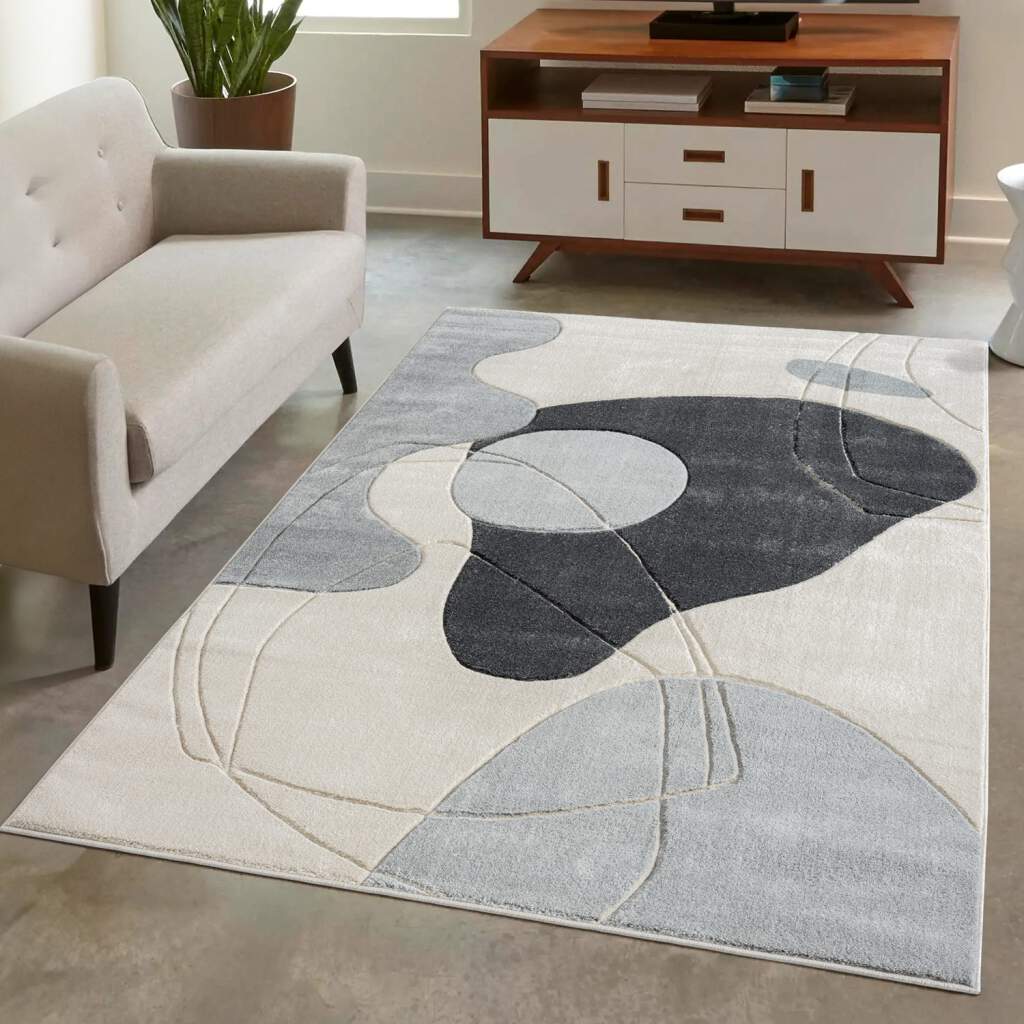 Bild von Carpet City Teppich "BONITO7158", rechteckig, 11 mm Höhe, Flachflor, Hochtief-Muster/ 3D-Effekt, Geo-Muster, für Wohnzimmer