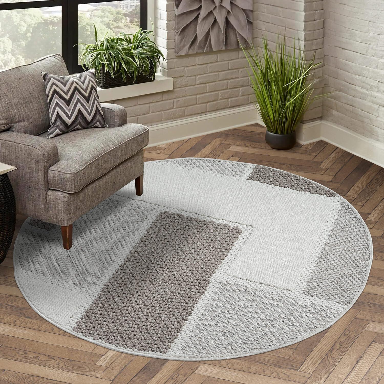 Bild von carpet city Teppich Kurzflor Wohnzimmer - Grün - 200x290 cm - Teppiche Fransen Boho-Style - Einfarbig - Schlafzimmer, Esszimmer