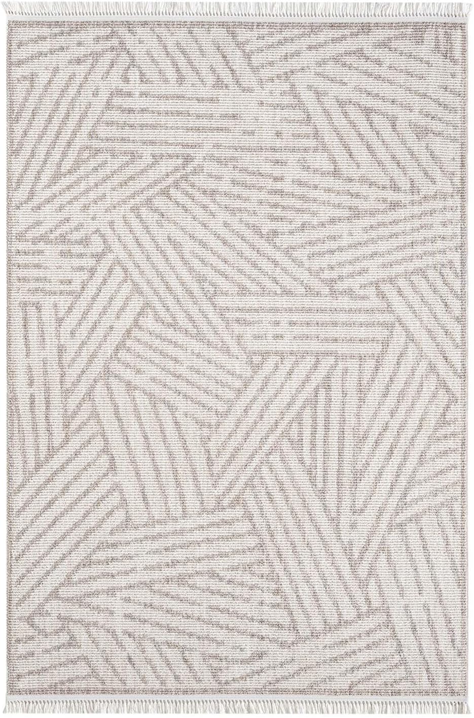 Bild von Kurzflor Teppich Wohnzimmer Taupe - 160 cm Rund - Einfarbig, Meliert - Teppiche Modern, Boho für Schlafzimmer, Esszimmer
