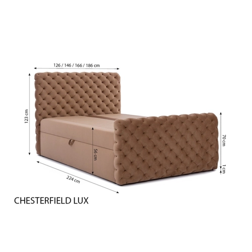 Bild von yourhouse24 Boxspringbett Chesterfield Lux mit zwei Bettkästen + Topper