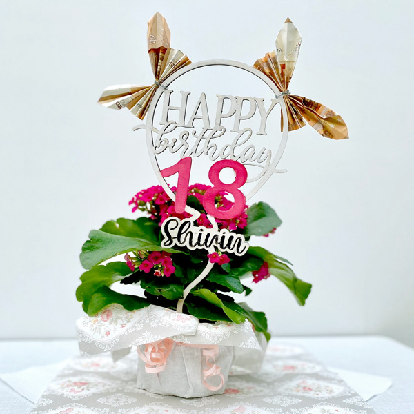 Bild von Personalisierter Cake Topper zum Geburtstag mit Namen & Alter des Geburtstagskindes