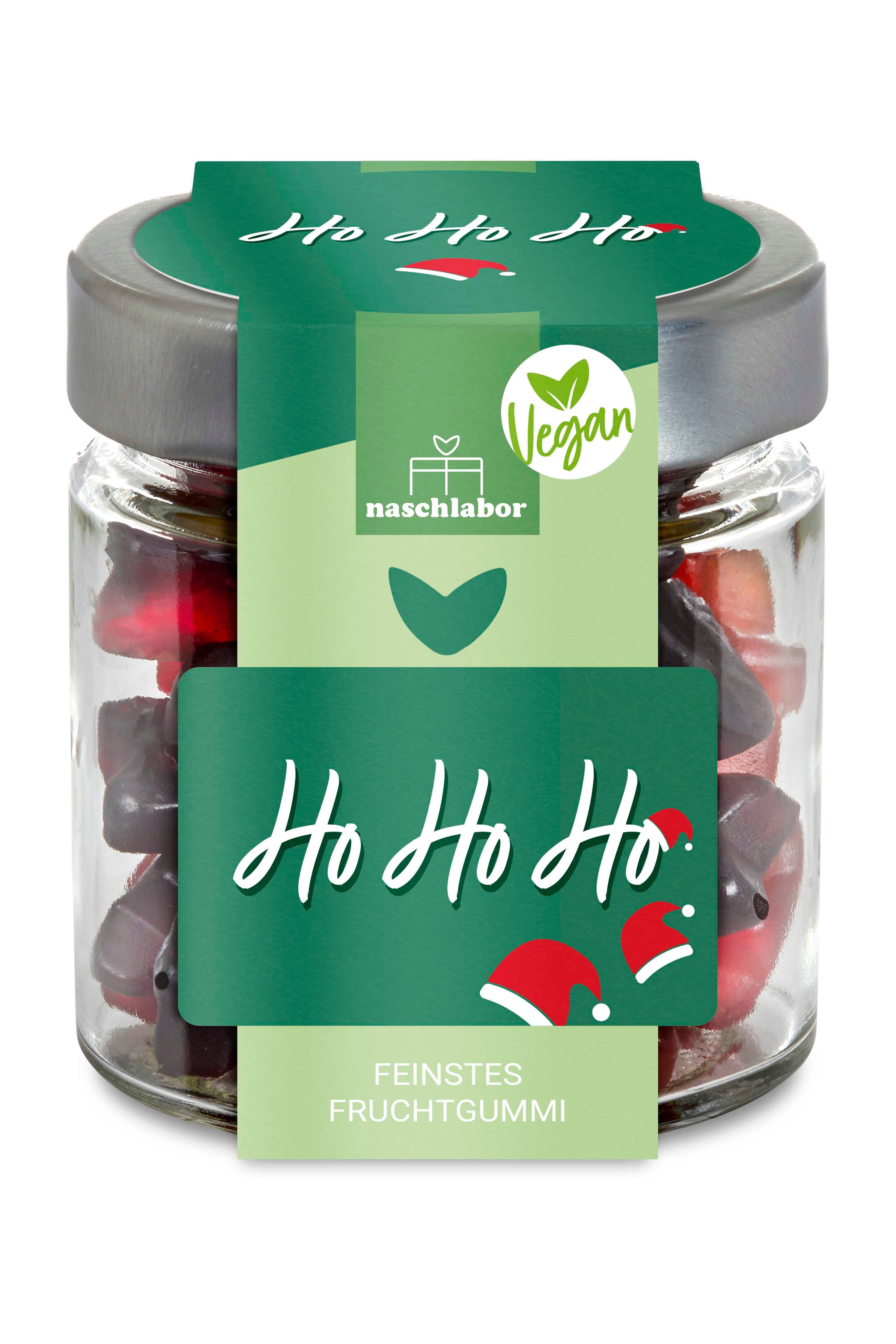 Bild von naschlabor Vegan Ho Ho Ho Fruchtgummi in Geschenkglas