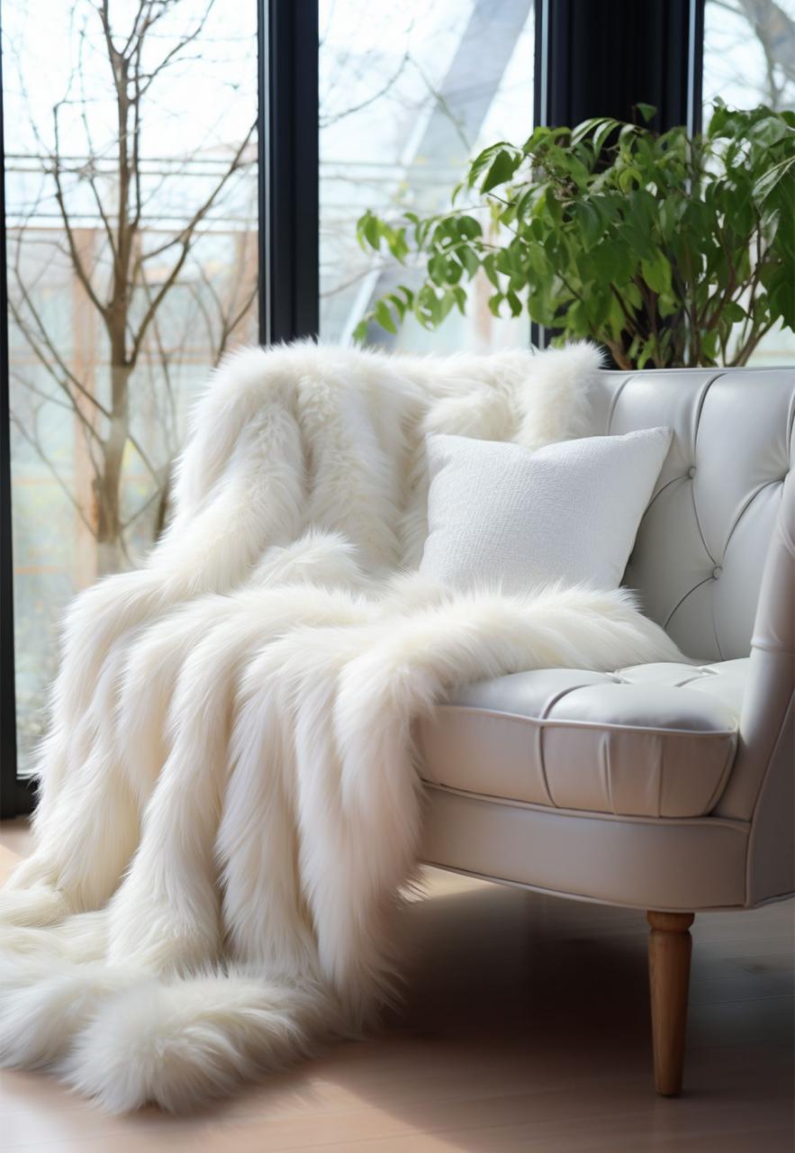 Bild von Lambskin blanket in champagne natural white Größe: 500 x 500