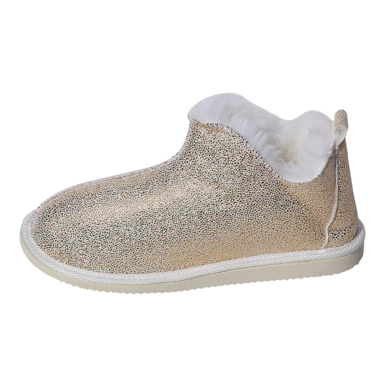 Bild von Lammfell Hausschuhe Cinderella Glitzer Restposten Schuhgröße: EUR 37 | Farbe: Rosa