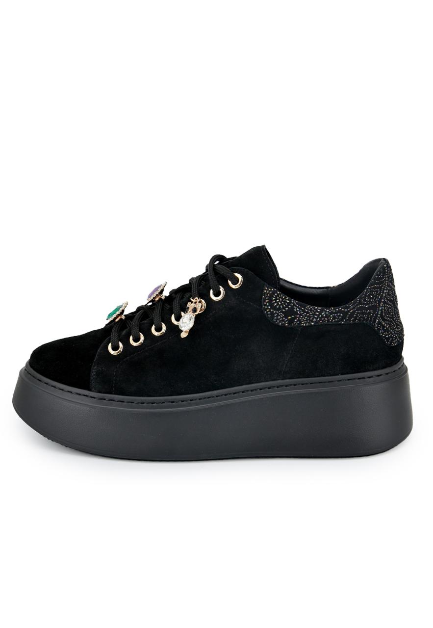 Bild von Plateau Sneaker aus Leder Modell 4918 Schwarz Schuhgröße: EUR 36