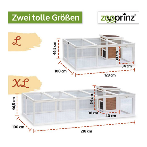 Bild von Zooprinz Freigehege mit Hasen Kaninchen Haus XXL