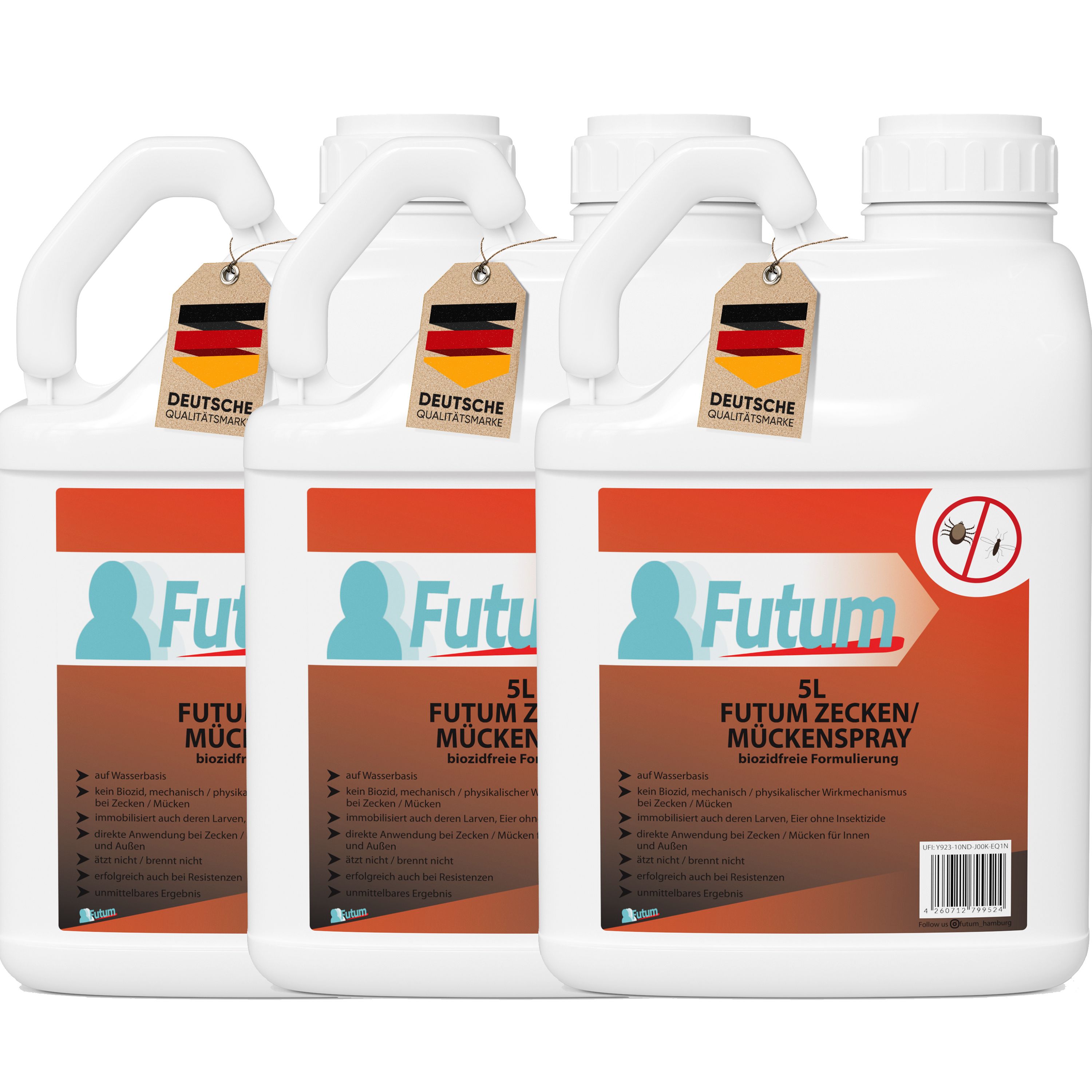 Bild von FUTUM 3x5L Zecken- / Mückenspray