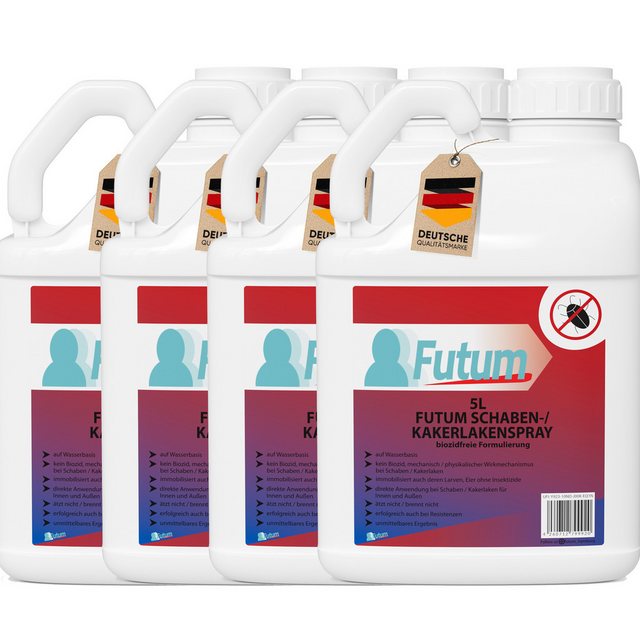 Bild von FUTUM Insektenspray Kakerlaken Spray Schaben Spray Küchenschaben Abwehr, 20 l, biozidfreie Formel, auf Wasserbasis, geruchsarm, brennt / ätzt nicht