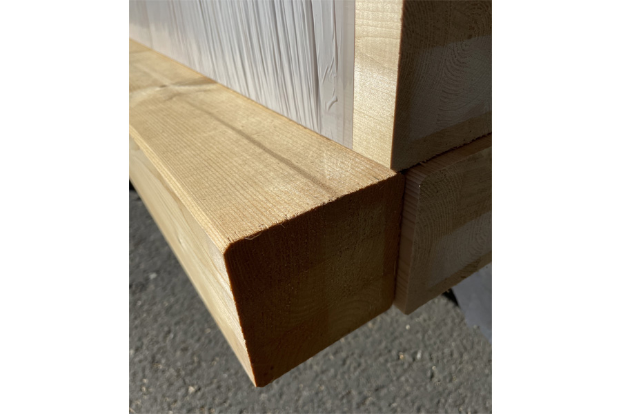 Bild von BSH Brettschichtholz, Fichte, KD Trocknung, SI Sichtqualität, GL 24h,  gehobelt, Kanten gefast 120 x 120 mm, 2 St. pro VPE- Länge: 6,00 m
