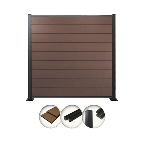 Bild von Woodstore24 WPC Sichtschutzzaun Norderney - Komplettset in Braun