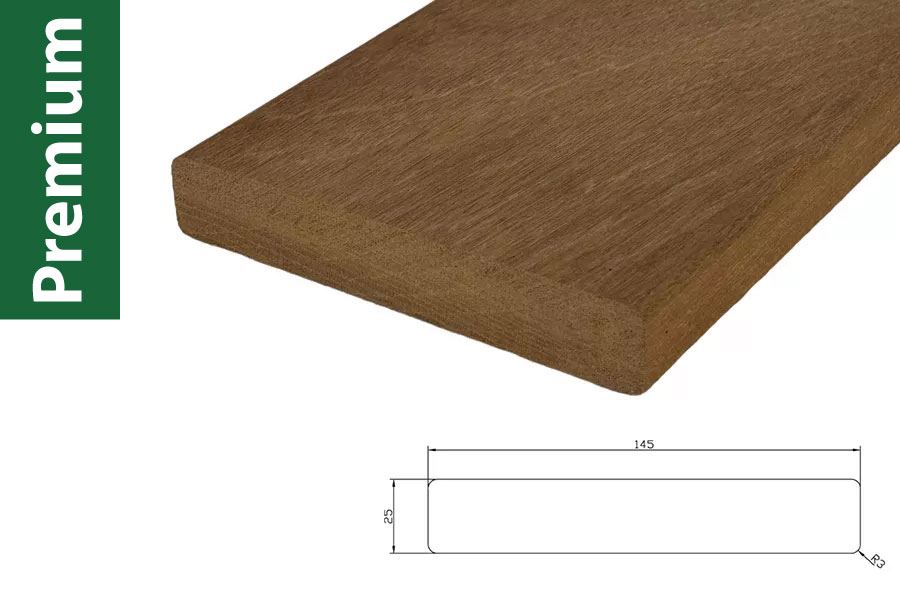 Bild von Bangkirai Premium KD, beidseitig glatt gehobelt, Kurzlängen 25 x 145 mm, beidseitige Premium Qualität - Länge: 2,16 m