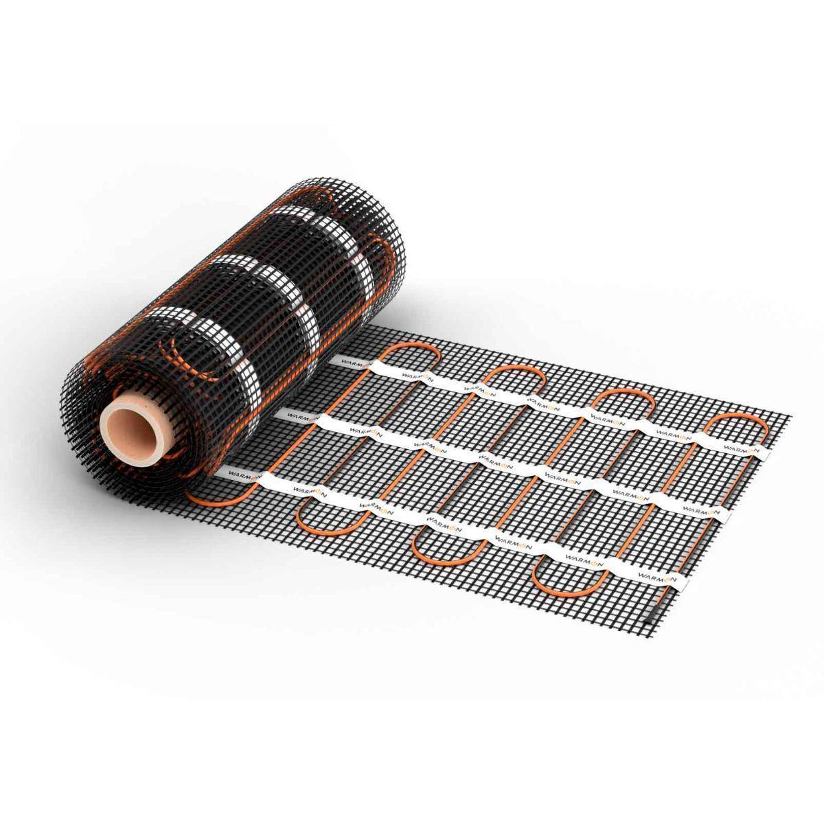 Bild von WARMON Zweiader-Heizmatte WARMON CLASSIC+, 160 W/m², ultradünn für Fliesen, heating mat, leichte Montage, Festwiderstandsheizkabel selbstklebend mit Trägergewebe, „Twin“-Technologie - 3 m²