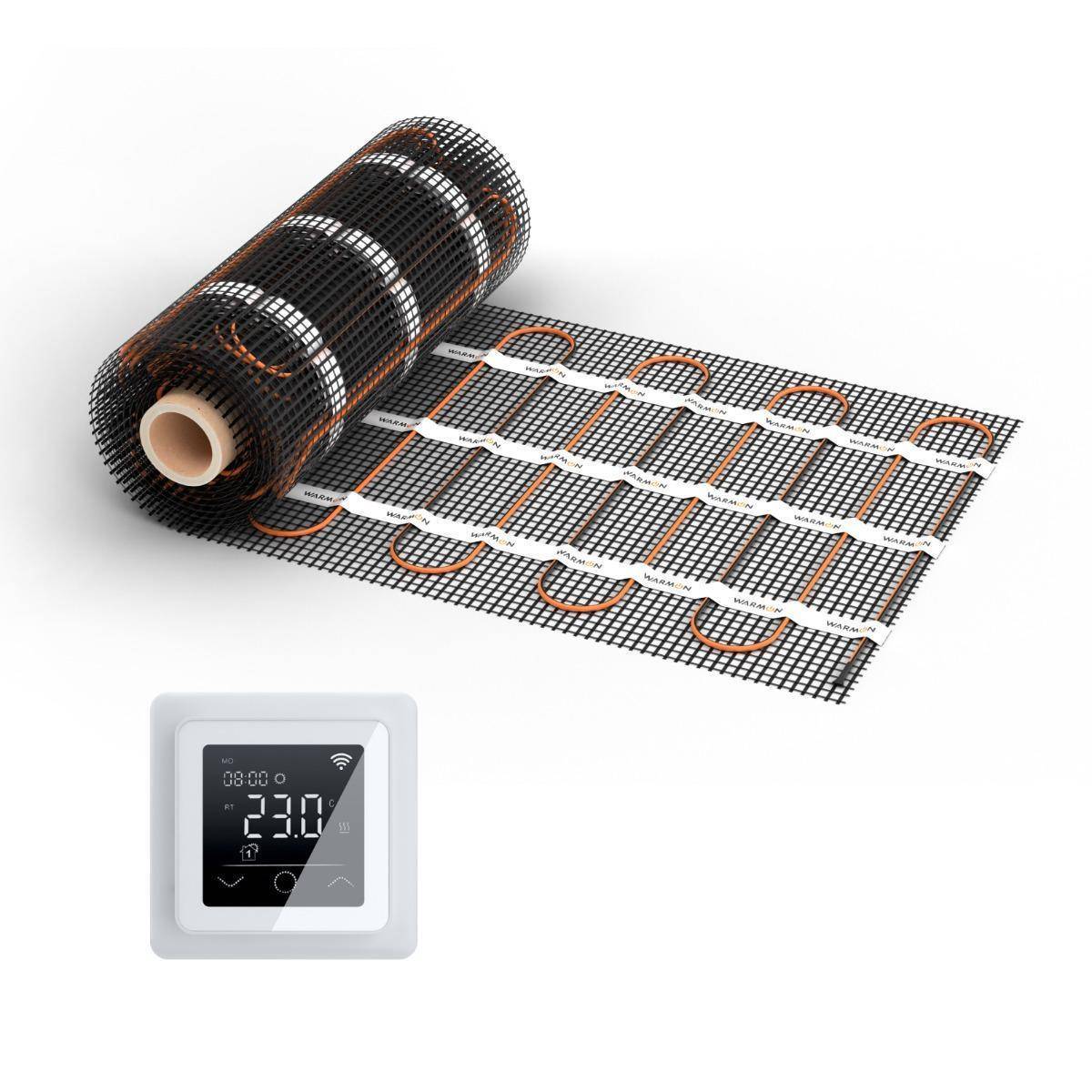 Bild von Heizmatte WARMON CLASSIC 150 W/m² mit Thermostat MCS 750 Smart WiFi Touch weiß 10 m²