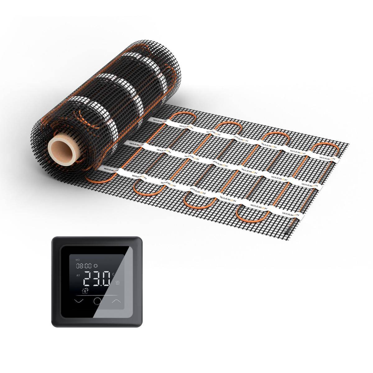 Bild von Heizmatte WARMON CLASSIC 150 W/m² mit Thermostat TP 750 Touch schwarz 8 m²