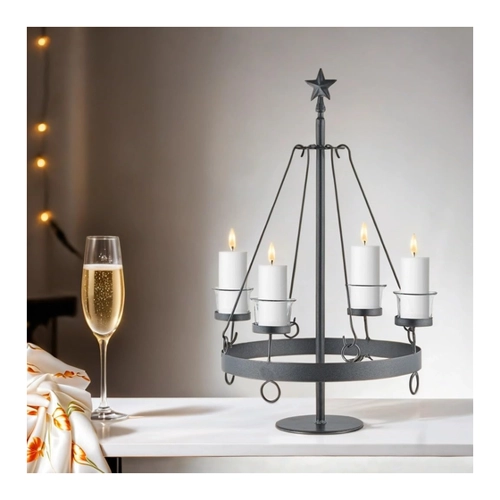 Bild von Marrakesch Adventskranz aus Metall 52cm + Kerzengläser