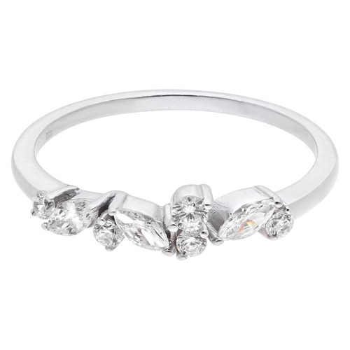 Bild von trendor Damenring 333 Weißgold Zirkonia-Ring 68476-54