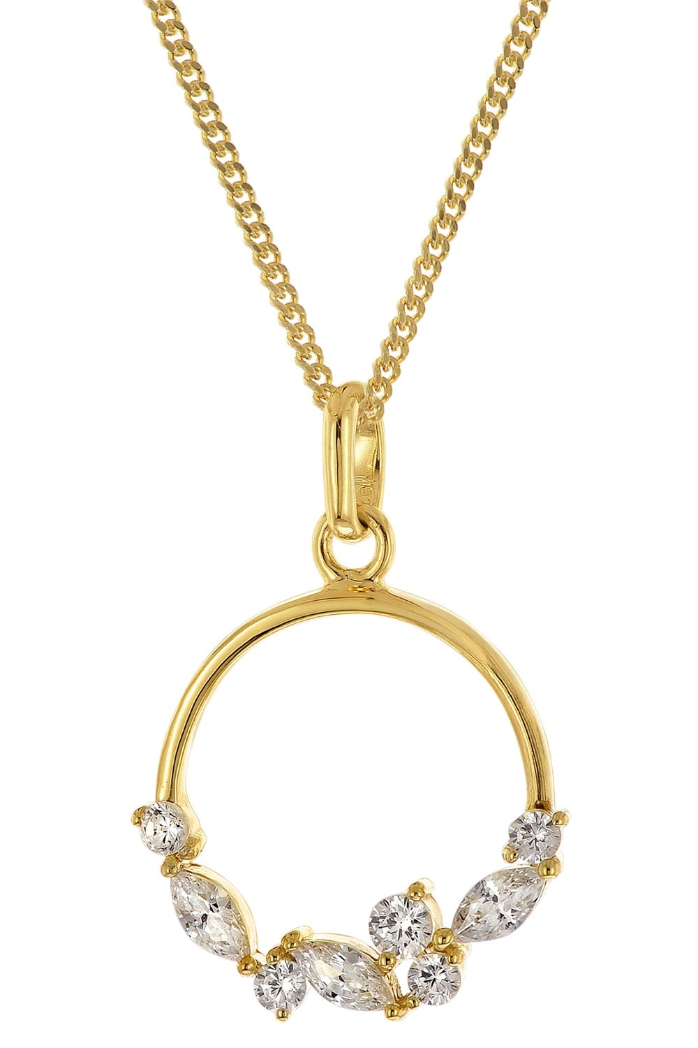 Bild von trendor 68722 Damen-Kette 925 Silber Goldplattiert mit Zirkonias
