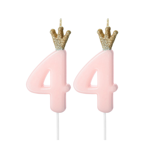 Bild von Zahlenkerzen-Set zum 44. Geburtstag in Rosa