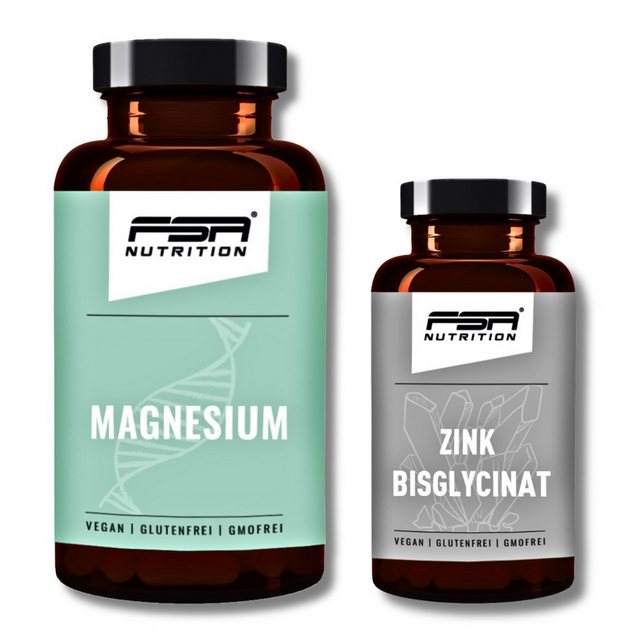 Bild von FSA Nutrition Set Magnesium Bisglycinat 120 Kapseln & Zink Bisglycinat 365 Tabletten Kapseln und Tabletten