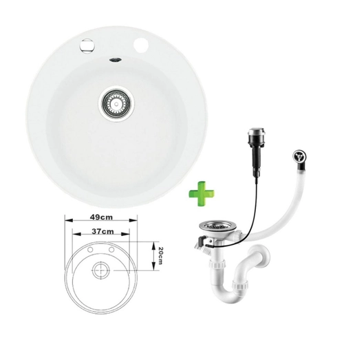 Bild von Faizee Home Granitspüle Vela Ø 49cm - Eleganz trifft Funktionalität