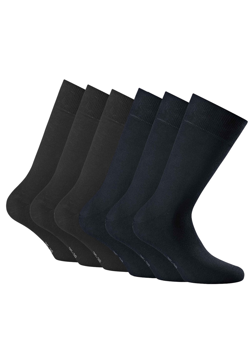 Bild von Rohner, Damen, Socken, Socken Business Bequem sitzend cotton II 6er Pack, Schwarz, (6er Pack, 35 - 38)