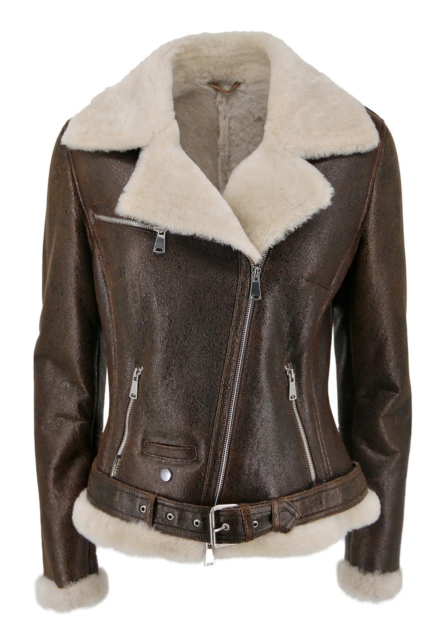 Bild von Lammfelljacke - RAMONESKA BRAUN Größe: 3XL