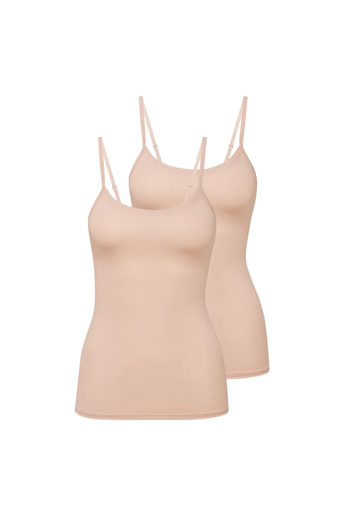 Bild von Calida Spaghettitop, 2er Pack Natural Comfort, Unterhemd, Top, Jersey, Einfarbig für Damen - S