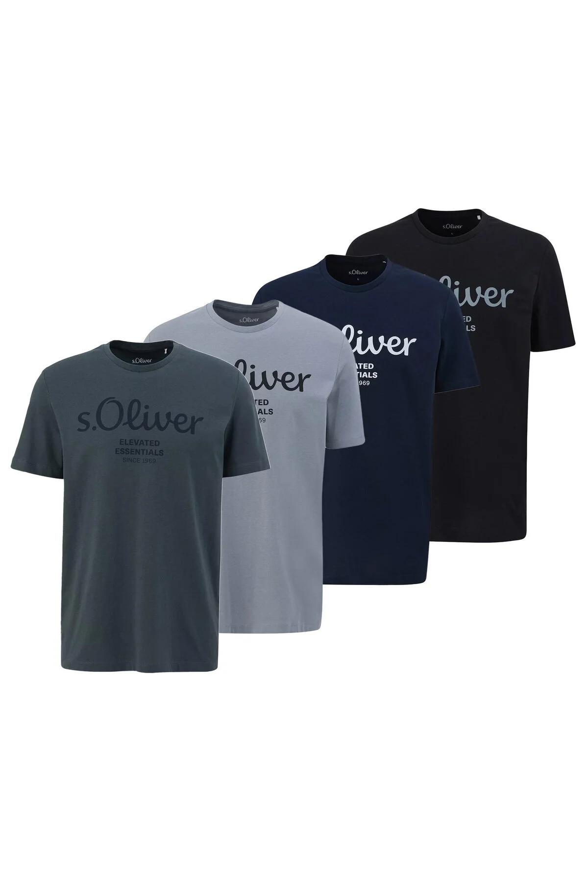 Bild von s.Oliver T-shirt, 4er Pack Basic, Logoprint, Rundhals, Baumwolle für Herren - XL