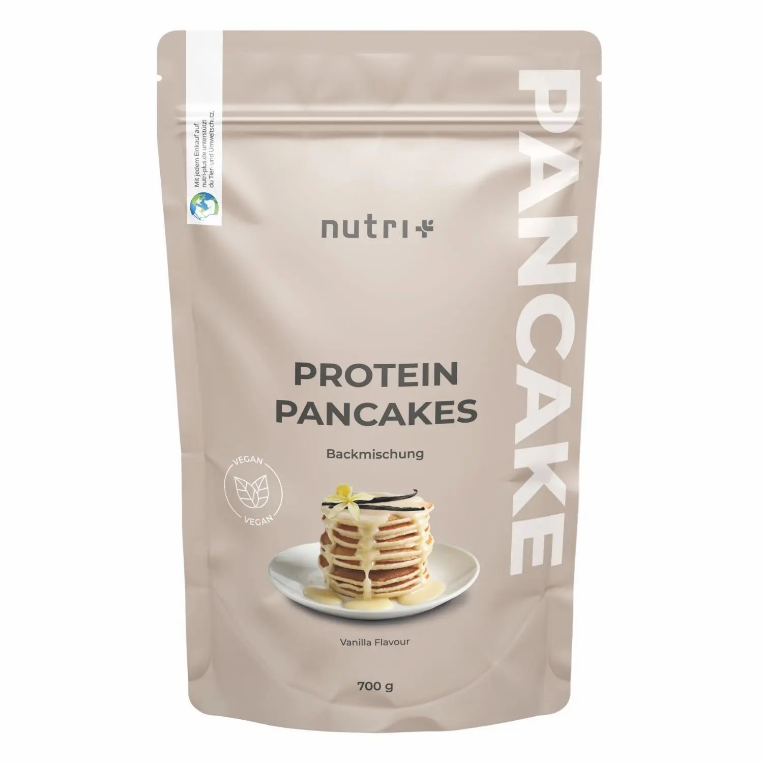 Bild von nutri+ Protein Pancakes Vegan - Pfannkuchen 700g Backmischung