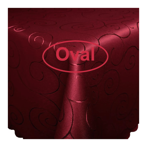 Bild von Tischdecke Ornamente Oval 135x180 Weinrot: Pflegeleicht und Eleganz für Jeden Anlass