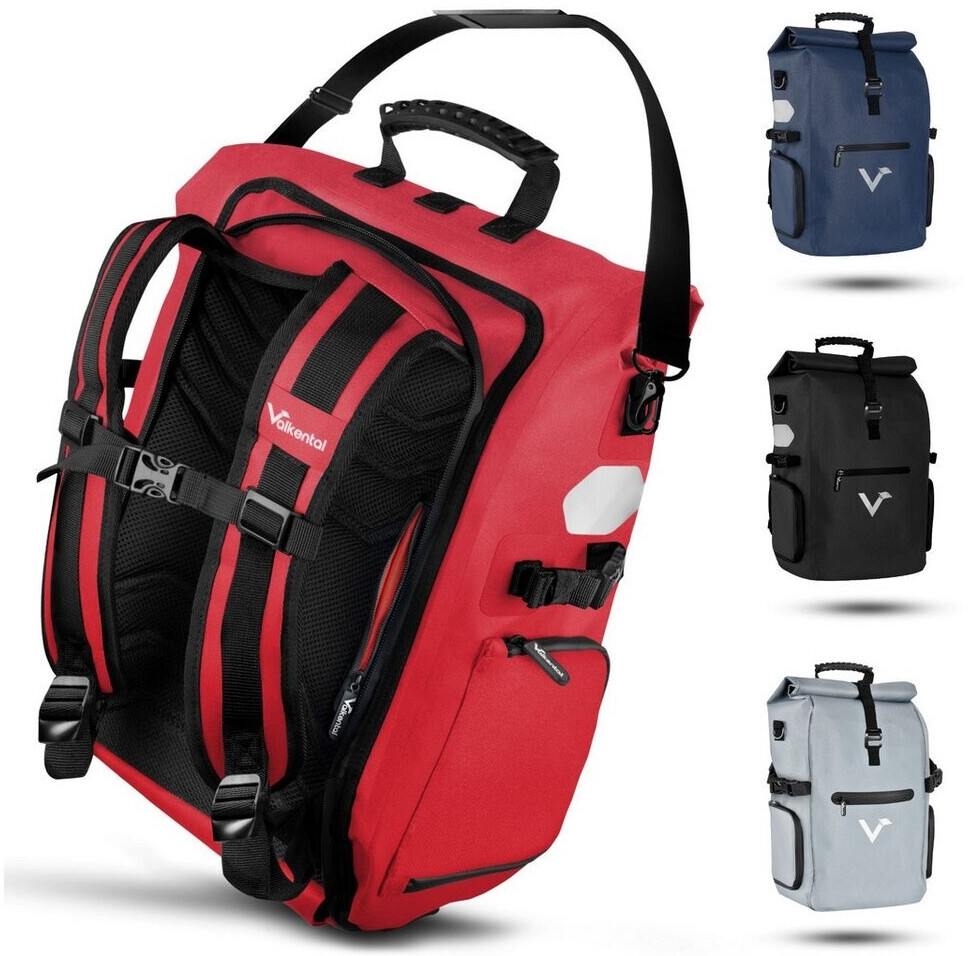 Bild von Valkental - ValkPro 3in1 wasserdichte Fahrrad Gepäckträgerradtasche Rucksack 23L