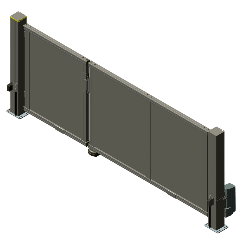 Bild von Alberts Elektrisches Doppeltor 'Mosaik' links 374 x 120 cm Aluminium Glattblech mit zwei Pfosten