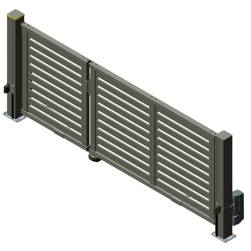 Bild von Alberts Elektrisches Doppeltor 'Mosaik' links 374 x 200 cm Aluminium Profile mit zwei Pfosten