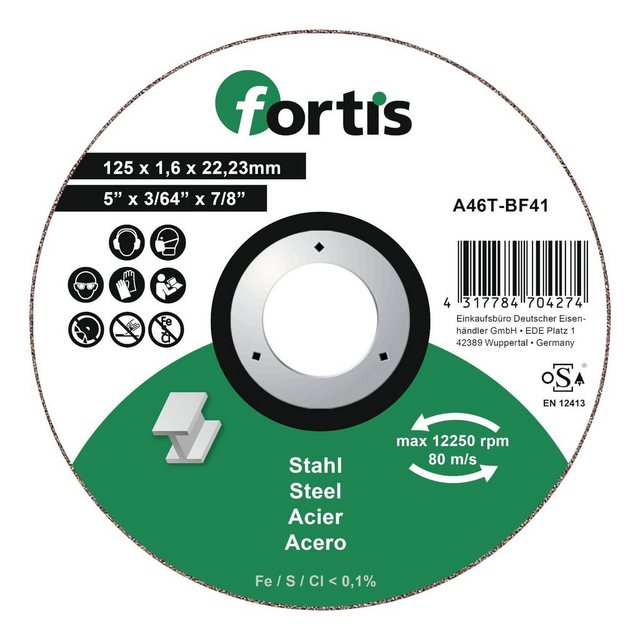 Bild von Magni, Sägeblatt, FORTIS Trennscheibe Stahl 125 x 1,6mm gerade