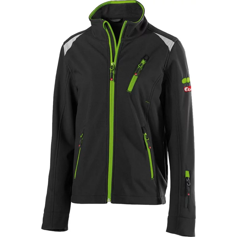 Bild von Kinder-Softshelljacke, schwarz/hellgrün, Größe 122/128