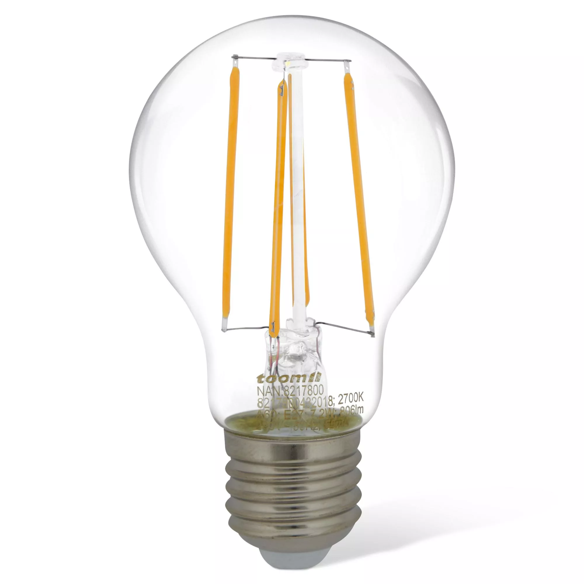 Bild von toom LED-Filament-Lampe 5,9 W E27 warmweiß 806 lm