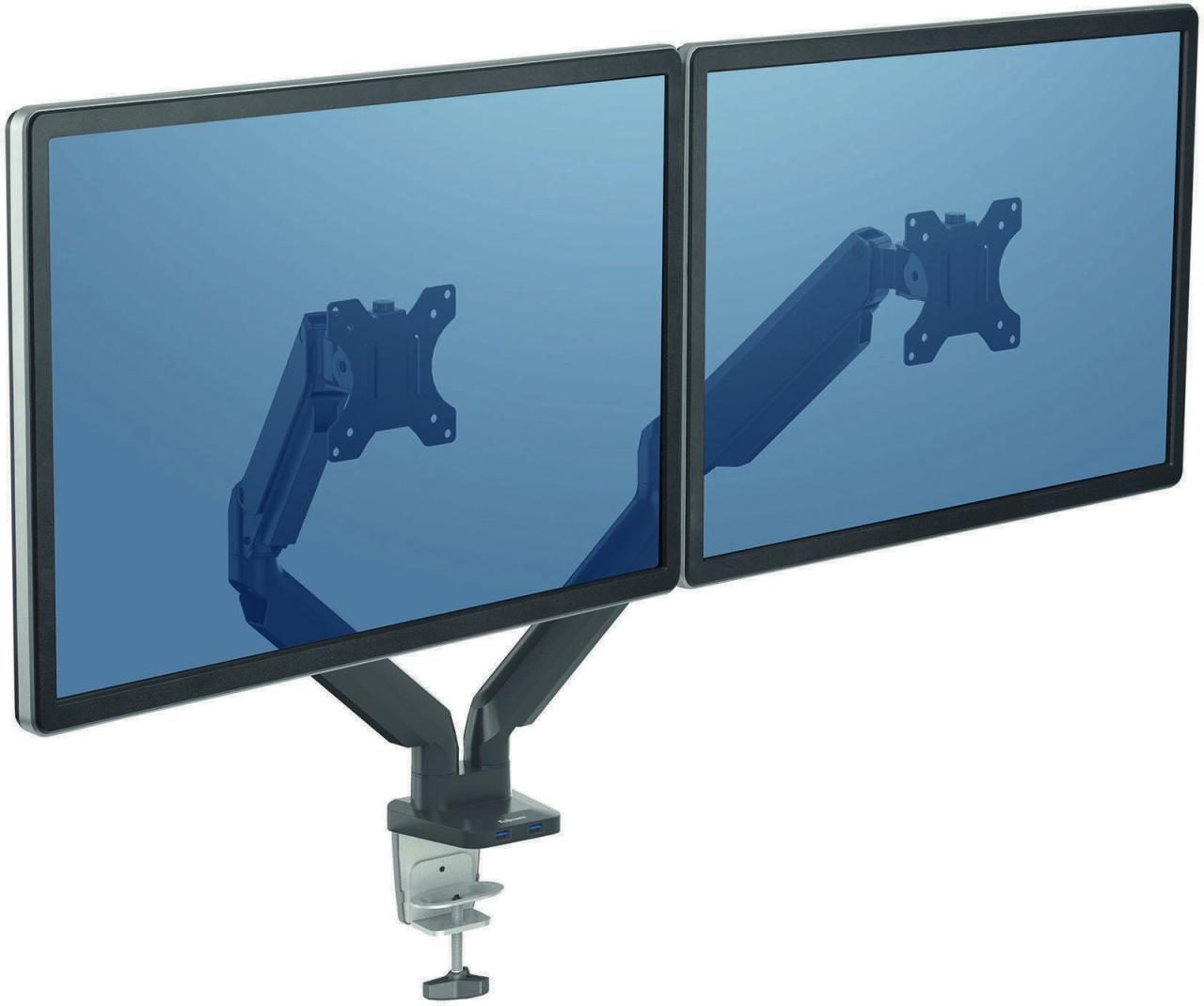 Bild von FELLOWES Monitorständer, (Bildschirm-Träger für den Tisch Fellowes Platinum Mehrarmig Schwarz)
