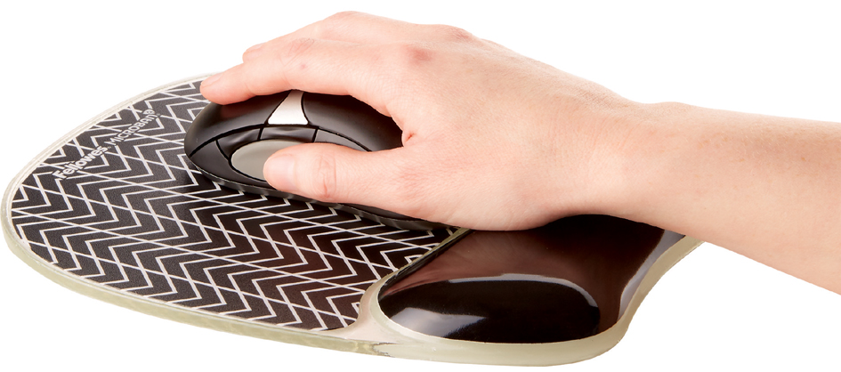 Bild von Fellowes Mousepad mit Handgelenkauflage Photo Gel Zick-Zack schwarz, weiß