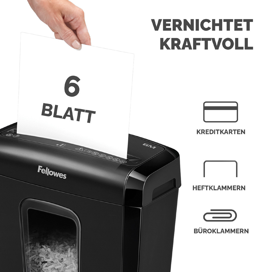 Bild von Fellowes Powershred 6M - Vorzerkleinerer - Mini-Cut - 4 x 12 mm - P-4 (4631101)